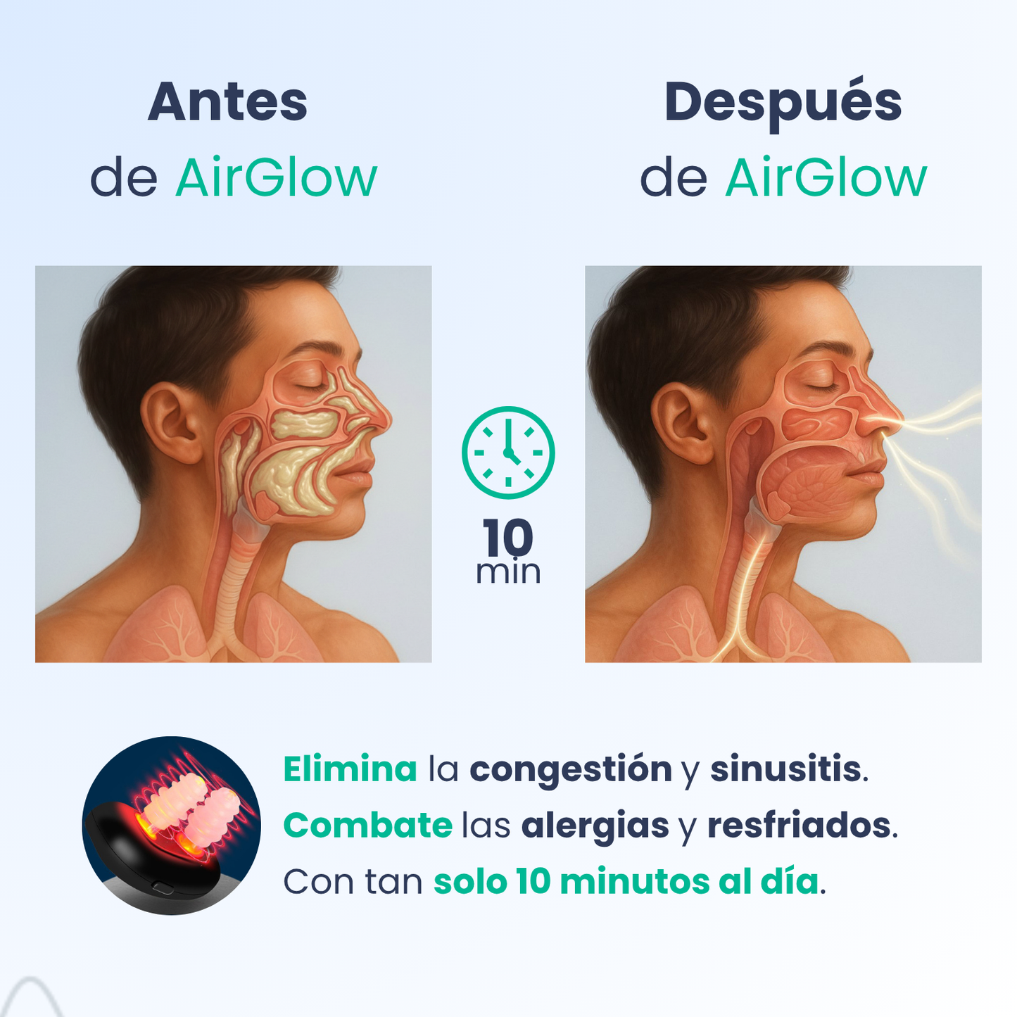 Dispositivo Nasal Restora AirGlow (Luz Roja)